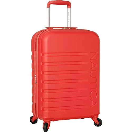 ergonomic suitcase for comfort -Nautica Henderson Harbor 20 Inch Hardside Expandable Suitcase, Cherry Red