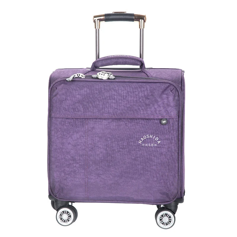 stylish suitcase for chic vibes -16 Inch Waterproof Oxford Suitcase Trolley Luggage Business Trolley Case Men'S Suitcase Women