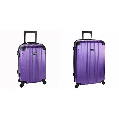 wheeled suitcase for airport ease -Kenneth Cole Reaction Out Of Bounds 4 Wheel Upright Two-Piece Set (20"/28"), Purple