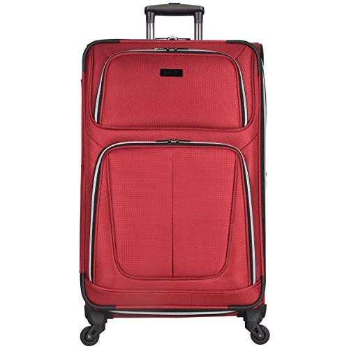 elegant suitcase for upscale events -Kenneth Cole Reaction Lincoln Square 28" 1680D Polyester Expandable 4-Wheel Upright Pullman, Red