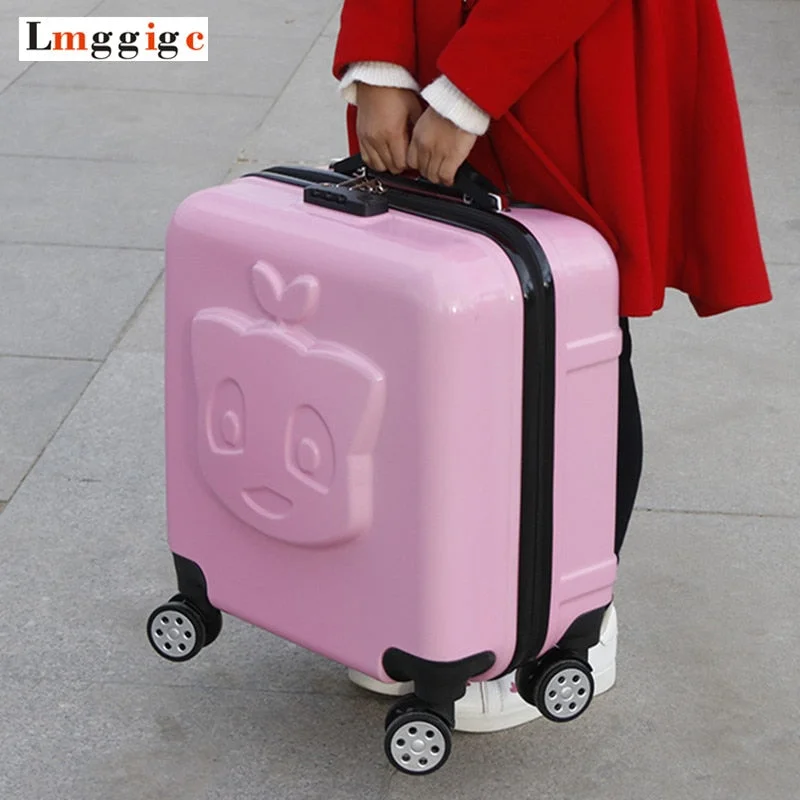 locking suitcase for safe travel -Child'S Rolling Luggage Bag, Kids Cabin Suitcase,Student'S Cartoon Travel Box, Children'S Gift