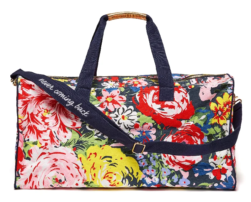 eco duffel bags for eco-conscious -ban.do Women's Getaway Duffle Bag with Adjustable/Removable Strap and Metal Zip Close, Flower Shop