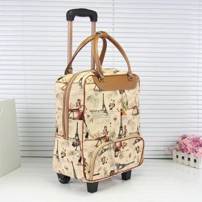 blue suitcase for cool style -Unisex Carry On Travel Suitcase Women Laptop Luggage Stripe Pattern Small Box Multicolor