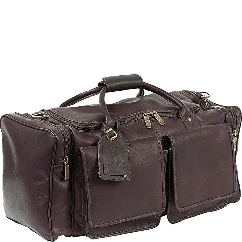 leather duffel bags for luxury journeys -Claire Chase Distressed Hampton Leather Duffel Bag In Cafe