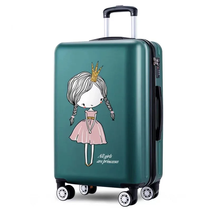 locking suitcase for safety -Women Lovely Travel Suitcase 20Inch Boarding Box 26 Inch Rolling Luggage Girls Spinner Travel Bag