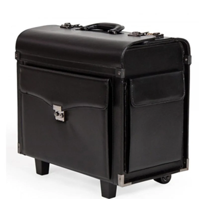 rolling suitcase for easy moving -Letrend Business Rolling Luggage Casters Cabin Trolley Multifunction Women Travel Duffle