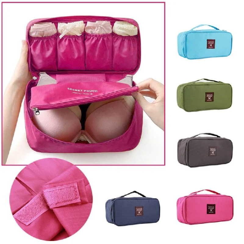 medium suitcase for regular travel -1Pc Bra Underwear Lingerie Travel Bag For Women Organizer Trip Handbag Luggage Traveling Bag