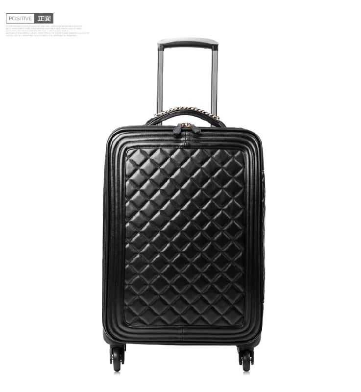 yellow suitcase for standout trips -Suitcase Trolley Luggage Female16 20 24Universal Wheels Of The Box Male Fashion Luggage Travel