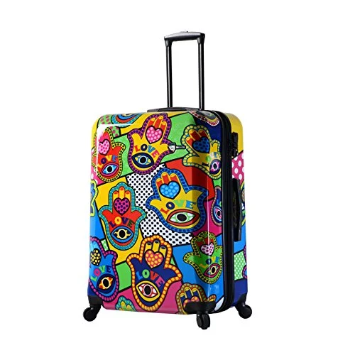 premium suitcase for luxury trips -Mia Toro Italy Hamsa Love Multicolor Hard Side 28 Inch Spinner, Multi