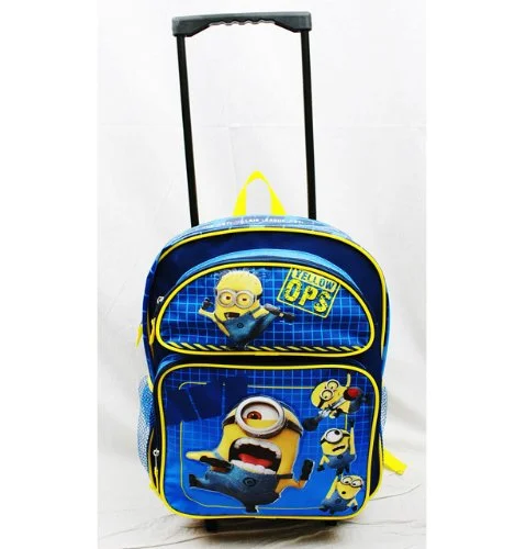 compact backpack for short stays -5Star-TD Despicable Me - Minions Anti Villain League Large Rolling Backpack -