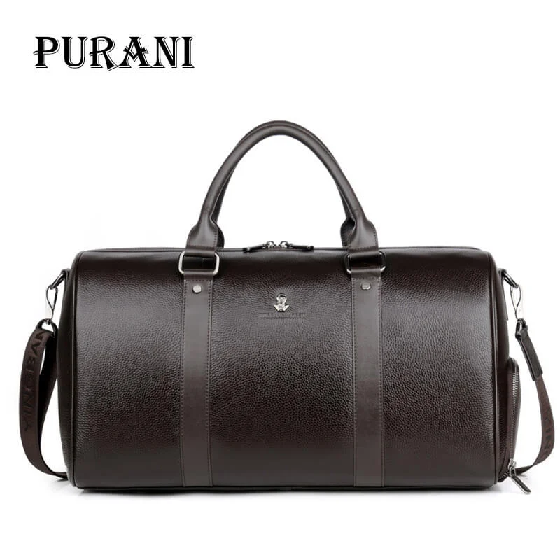 lightweight duffel bags for fast trips -Purani Men Travel Bag For Luggage Men Genuine Leather Duffel Bag Suitcase Carry On Luggage Bags Big