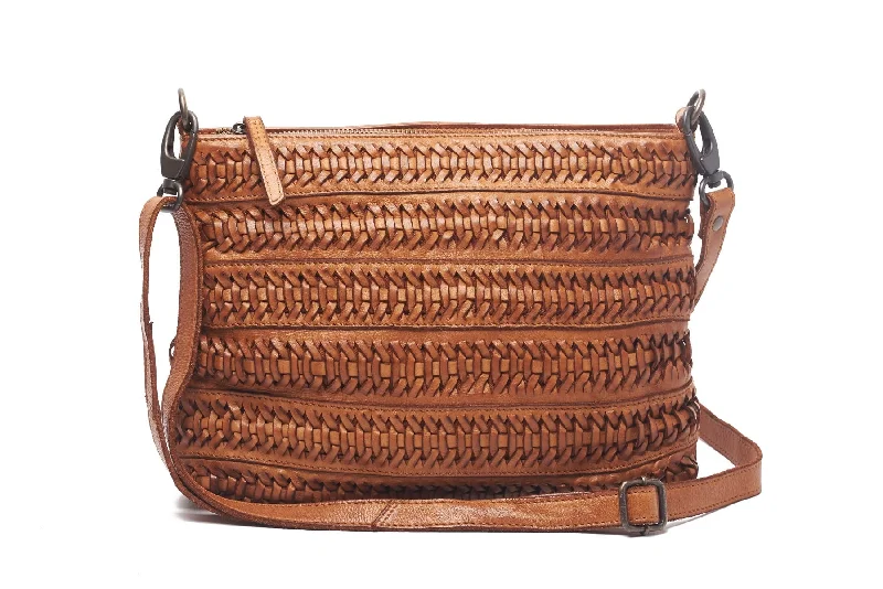 trendy quilted shoulder bag-Oran Clara Woven Leather Shoulder Bag  RH-41309