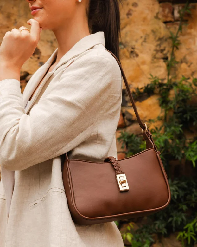 structured office shoulder bag-Louenhide Bodhi Shoulder Bag Walnut