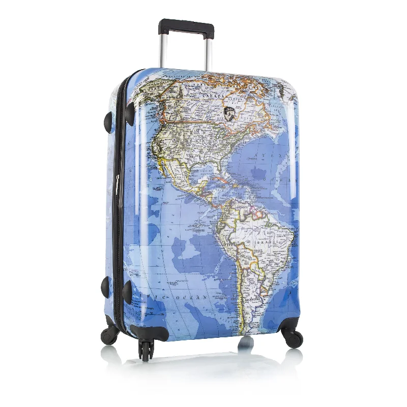 stylish suitcase for urban explorers -Heys America Explore 30" Spinner - Maps