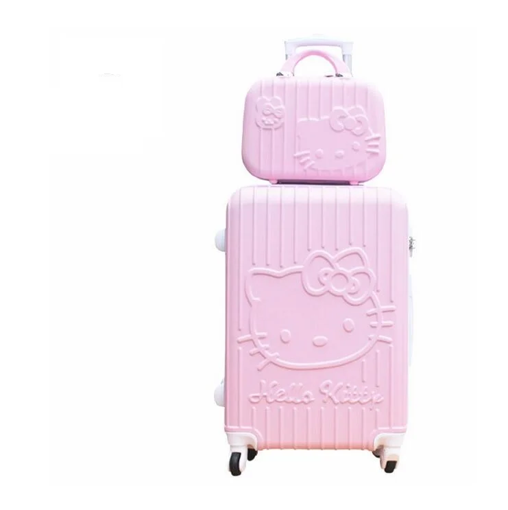 pink suitcase for girlish style -20" 24" Women Travel Luggage Case Spinner Suitcase Men Travel Rolling Case Wheels Lady Travel