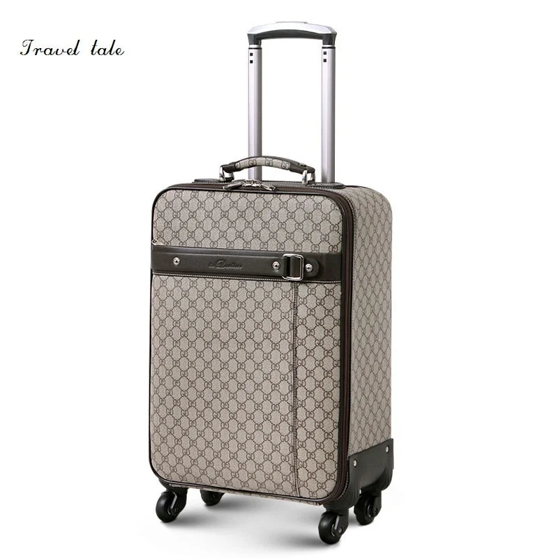 hard shell suitcase for security -Travel Tale Fashion Noble 16/18/20/22/24 Inches Pvc High Quality Rolling Luggage Spinner Brand