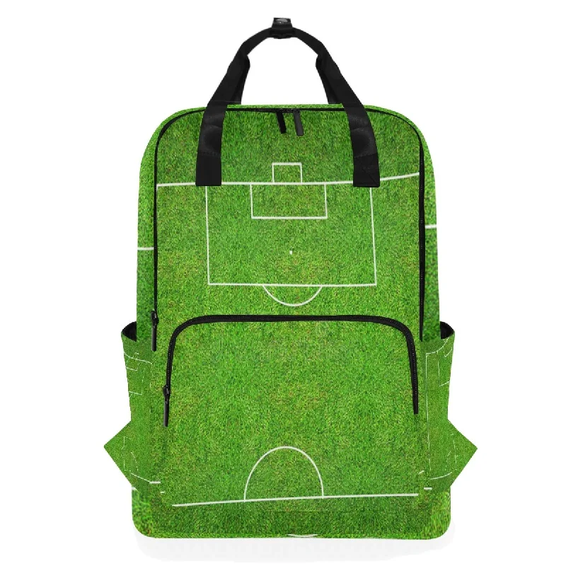 small backpack for daily journeys -Backpack Half Of Football Field Or Soccer Laptop Bag 14 Inch Lightweight for Men/Women