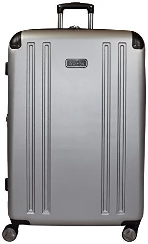 designer suitcase for couture travel -Kenneth Cole Reaction 8 Wheelin Expandable Luggage Spinner Suitcase Medium 25" (Light Silver)