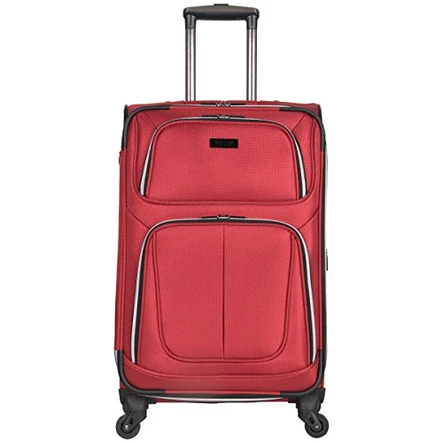 medium suitcase for versatile use -Kenneth Cole Reaction Lincoln Square 24" 1680D Polyester Expandable 4-Wheel Upright Pullman, Red