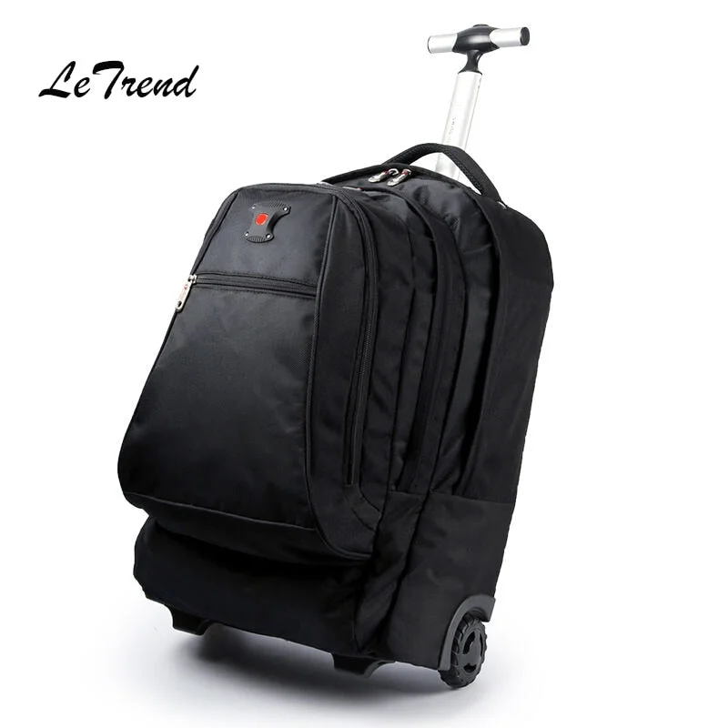 foldable backpack for compact travel -New Business Rolling Luggage Computer 20 Inch Backpack Shoulder Travel Bag Casters Trolley Carry On