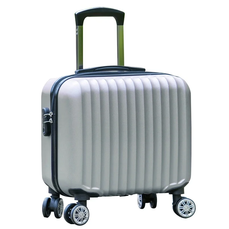 designer suitcase for elite style -17 Inches Universal Wheels Small Luggage Mini Luggage Commercial Trolley Luggage Small Fresh