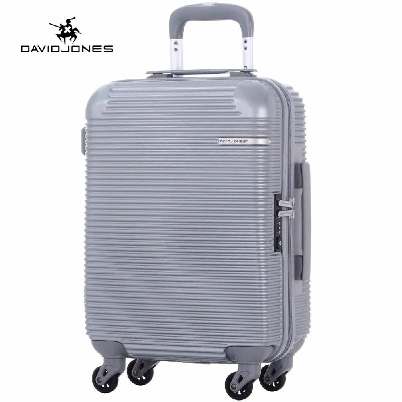 rolling suitcase for easy transport -Davidjones Wheel Travel Suitcase Carry On Trolley Bag Spinner Cabin Large Luggage Bag Girl