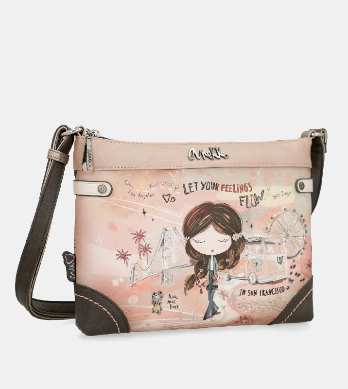 eco-friendly leather crossbody bag-eco-friendly leather crossbody bagPeace & Love pink medium crossbody bag