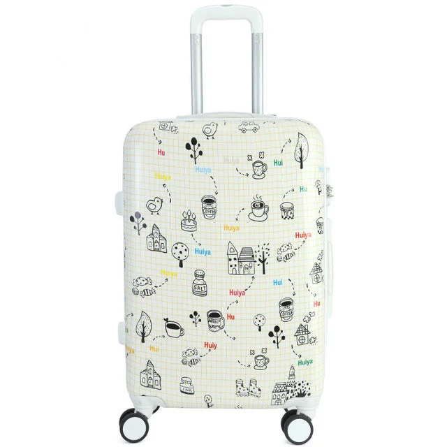 24inch white luggage