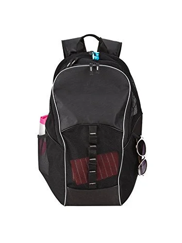 red backpack for vibrant travel -Goodhope Bags Mesh Tablet/Computer Sports Backpack With Ear Phone Outlet, Black