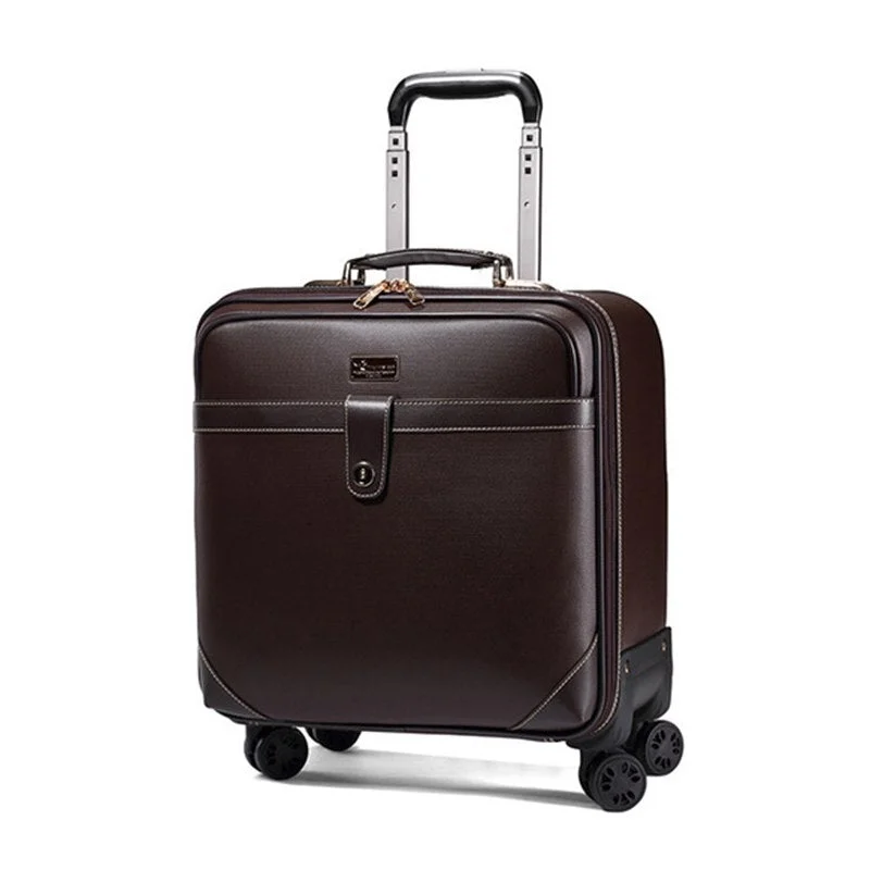 rugged suitcase for off-road trips -Retro Travel Suitcase Rolling Spinner Luggage Women Trolley Case 24Inch Wheels Man 20Inch Box Pvc