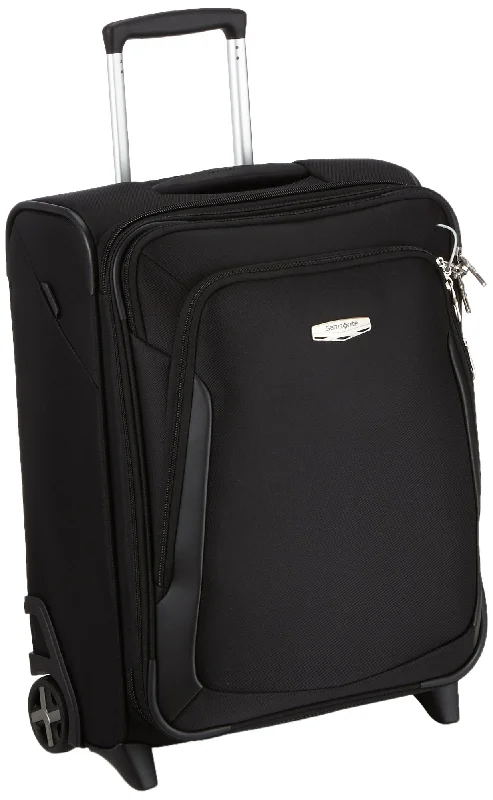 sleek suitcase for style -Samsonite Upright 55 Expandable (55 cm-51.5 L), Black