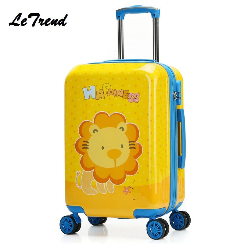 expandable suitcase for overflow -New Fashion 20Inch Cute Cartoon Suitcases Wheel Kids Dinosaur Rolling Luggage Spinner Trolley