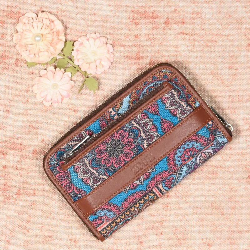 soft blush purses & wallets-soft blush purses & walletsMulticolor Mandala Print Classic Zipper Metal Wallet