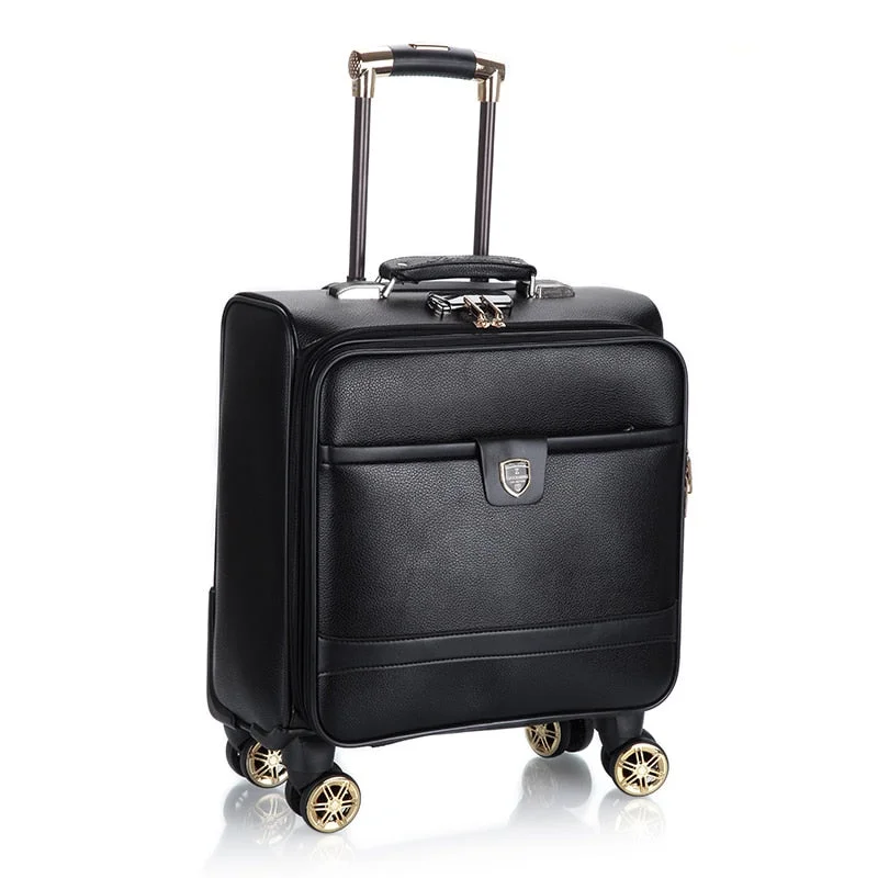 travel-ready suitcase for holidays -18-Inch Trolley Case,Business Men'S Luggage,Cross-Section Travel Suitcase, Universal Wheel