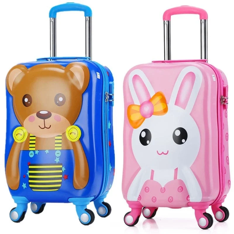 durable suitcase for extended use -Cartoon Three-Dimensional Trolley Case,Children'S Suitcase,Cute Password Trunk,Universal Wheel