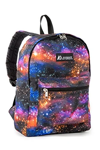 black backpack for men -Everest Kids' Basic Pattern Backpack, Galaxy, One Size