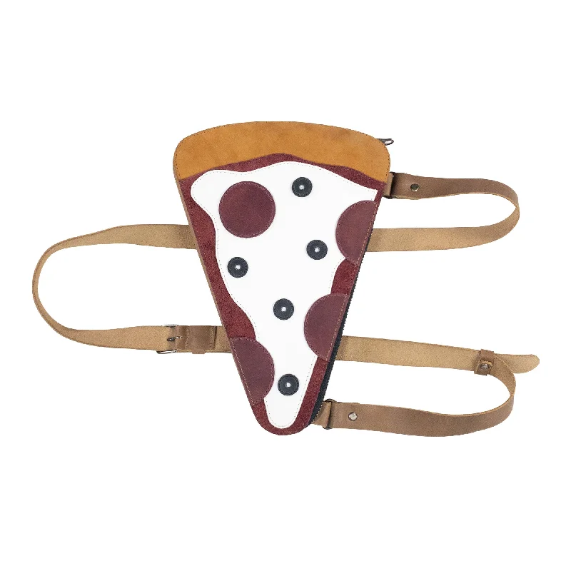 classic black shoulder bag-Pizza Slice-Shaped Shoulder Bag