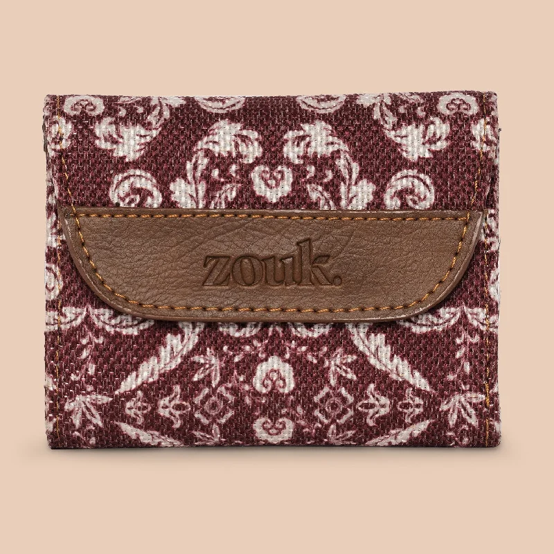 structured festival purses & wallets-structured festival purses & walletsFalaknuma Brown Jaali Trifold Wallet