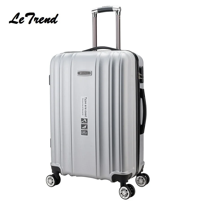 yellow suitcase for visibility -Letrend New!Fashion 20"24 Inches Trolley Case Abs Students Travel  Luggage Rolling Suitcase