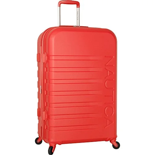 affordable suitcase for families -Nautica Henderson Harbor 28 Inch Hardside Expandable Suitcase, Cherry Red