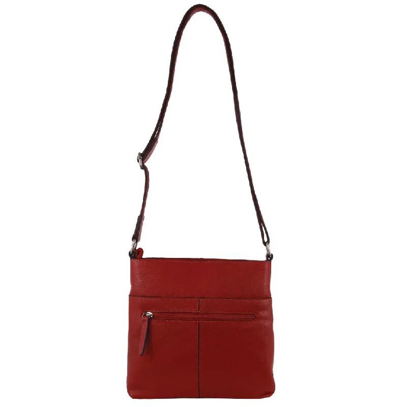 trendy canvas crossbody bag-trendy canvas crossbody bagMilleni - NL3739 Ladies Leather N/S crossbody - Red