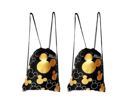 rolling backpack for heavy travel -Disney Mickey Mouse Drawstring Backpack Gold 2 Pack