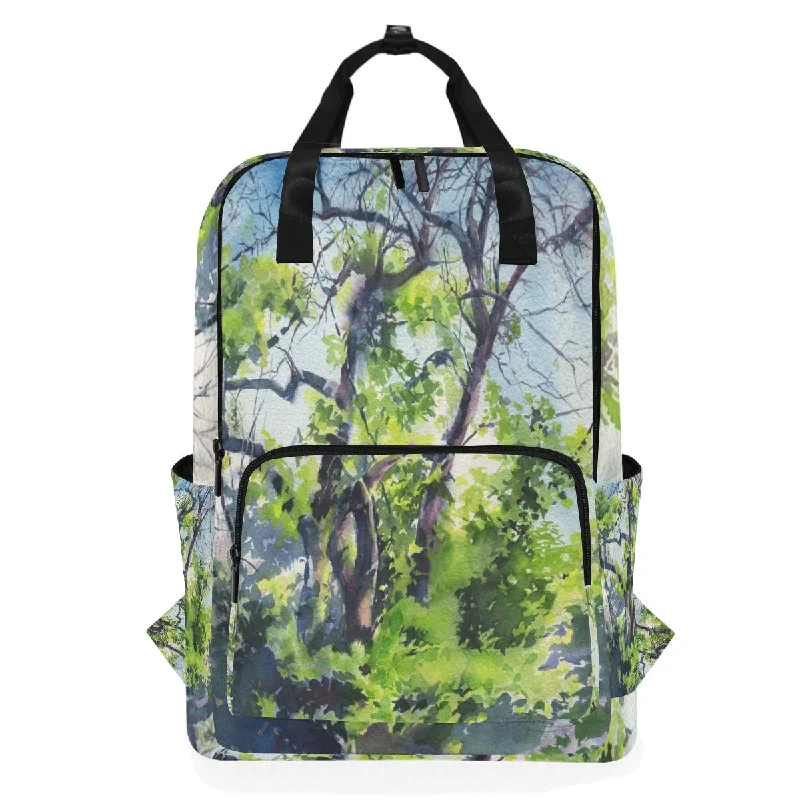 rugged backpack for harsh travel -Backpack Tsundere Watercolor Tree Laptop Bag 14 Inch Lightweight for Men/Women