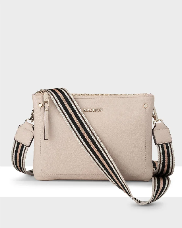 gold straw crossbody bag-gold straw crossbody bagCharlotte Double Zip Crossbody Bag + Stripe Bag Strap