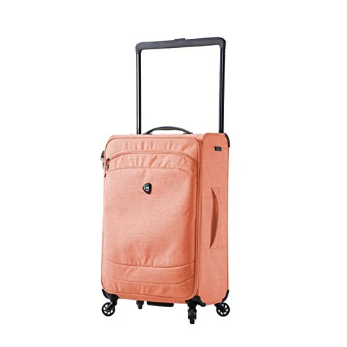 locking suitcase for extra safety -Mia Toro M1127-24In-Org Italy Kitelite Strato Softside 24 Inch Spinner, Orange