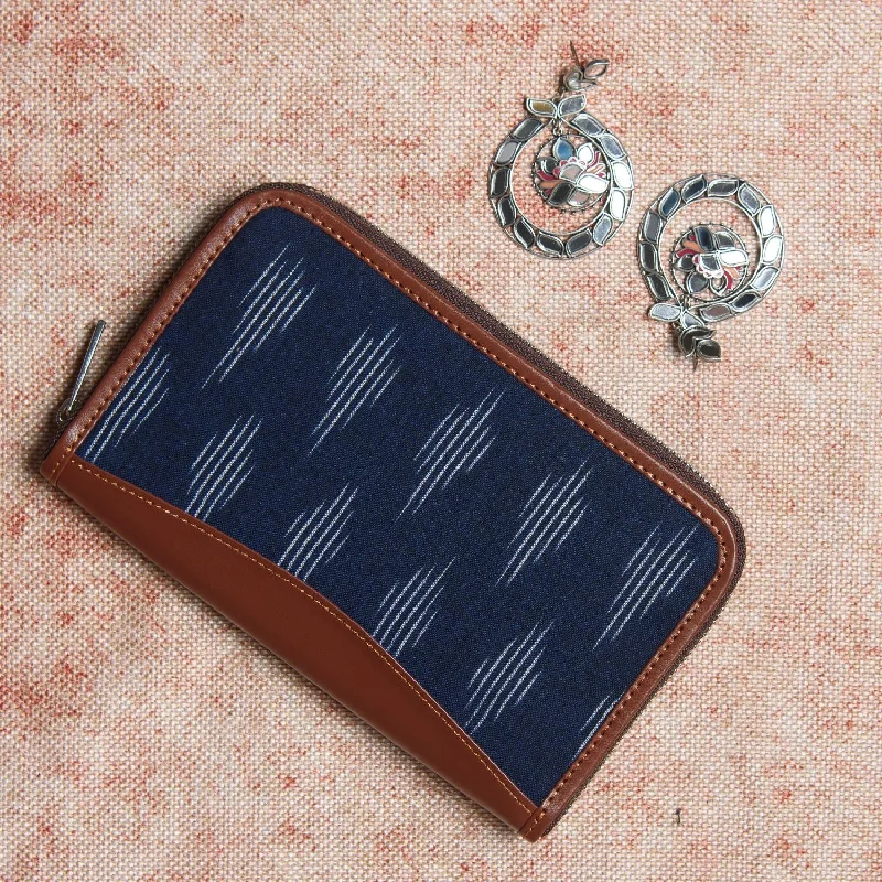 bohemian satin purses & wallets-bohemian satin purses & walletsIkat Jet Blue Metal Chain Wallet