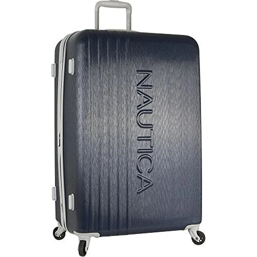 portable suitcase for trips -Nautica Lifeboat 28 Inch Hardside Expandable Suitcase, Classic Navy