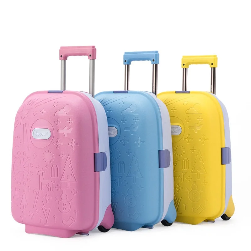 soft suitcase for versatility -Children'S Suitcase,Can Sit And Ride Cartoon Boarding Password Box, Mini Luggage,Baby Trolley Case,