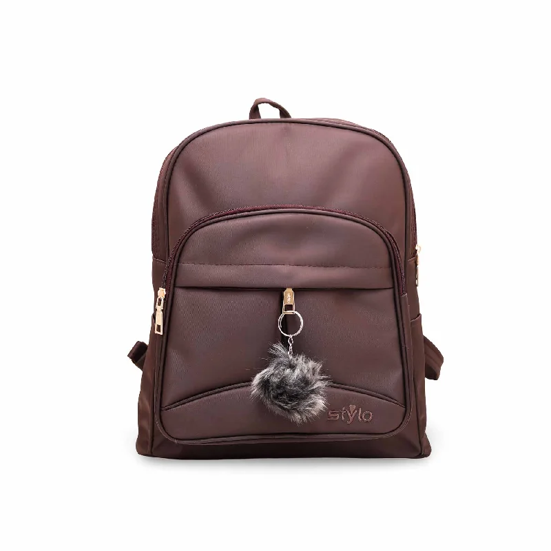 durable backpack for heavy loads -Brown Casual Backpack P47444