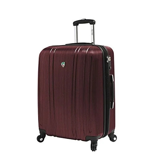 collapsible suitcase for easy storage -Mia Toro M1093-24In-Bur Italy Acciaio Hardside 24" Spinner, Red